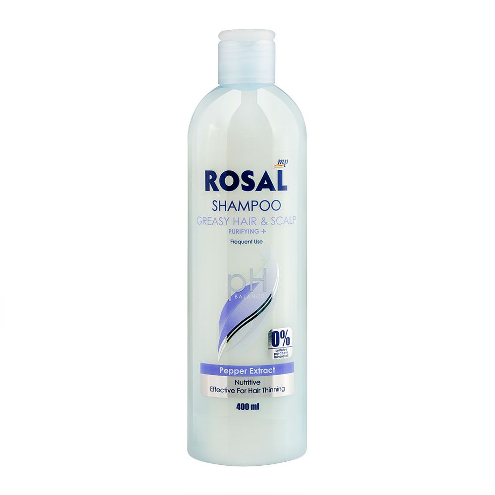 شامپو مو بدون سولفات روزال 400 ميل -  موی چرب و شوره - Rosal