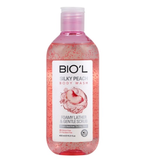 شامپو بدن ژلي عصاره هلو با اسکراب بيول - 400 ميل - Biol