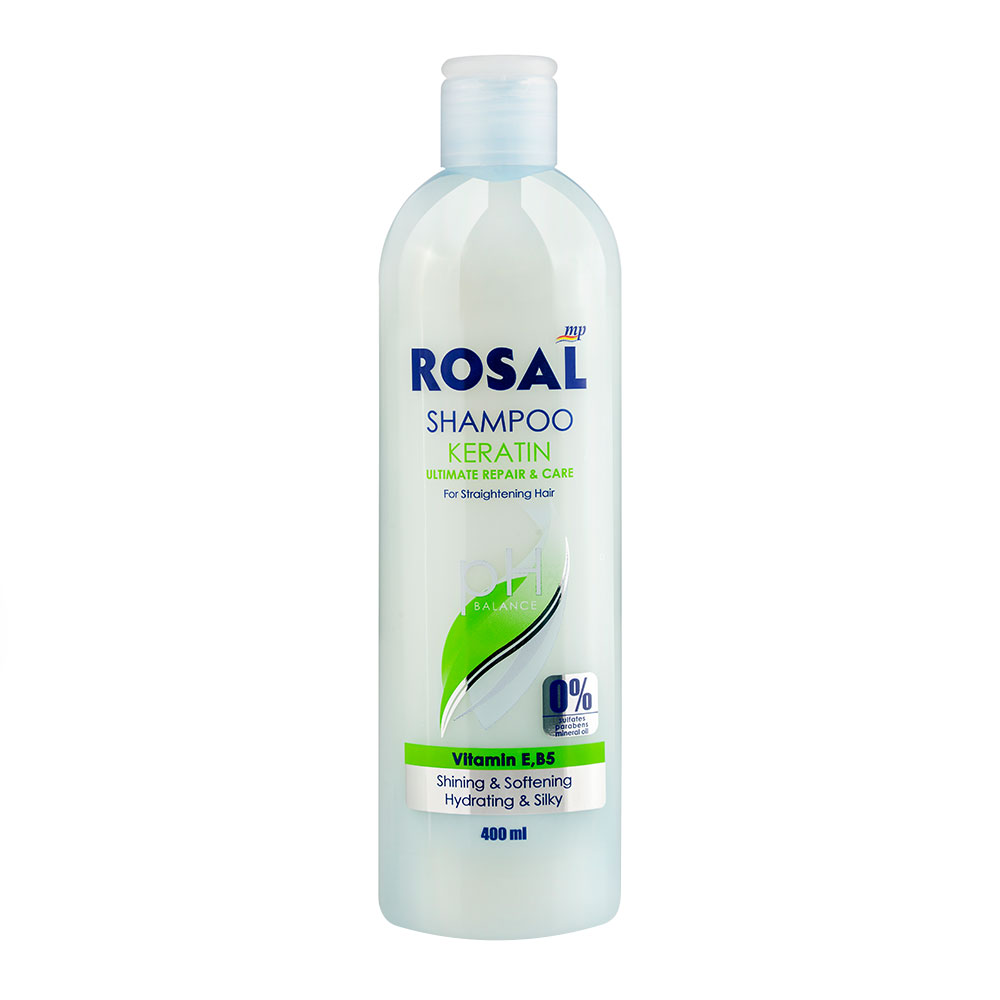 شامپو مو بدون سولفات روزال 400 ميل - عصاره کراتين - Rosal