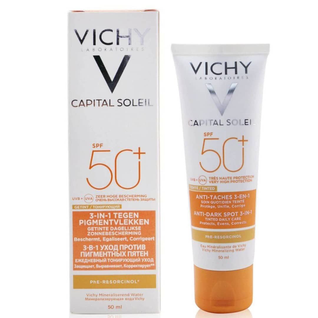 کرم ضد آفتاب رنگی ویشی BB درای تاچ ضدجوش قرمز و سرسیاه - SPF50 - مناسب برای پوست چرب و مختلط - Vichy