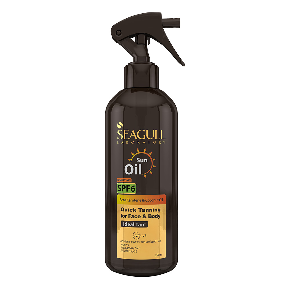 روغن برنزه کننده توسط آفتاب با افشانه سي گل - 250 میل - Seagull